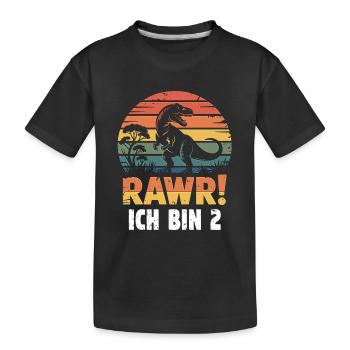 Dinosaur 2 years old - Kids' Premium Organic T-Shirt - black - Front