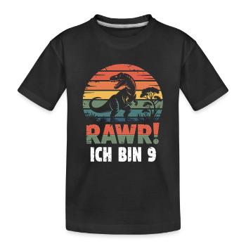 Trex 9 ans Enfant - T-shirt bio Premium Enfant - noir - Devant