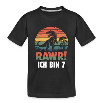 Rawr ! 7 ans enfants - T-shirt bio Premium Enfant - noir - Devant