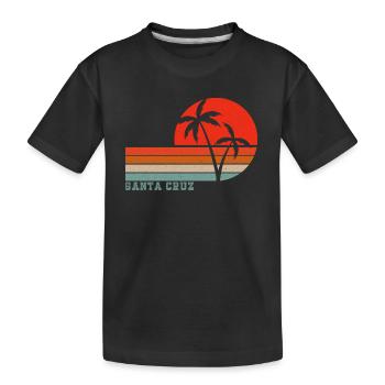 Santa Cruz California Vintage Sonnenuntergang - Kinder Premium Bio T-Shirt - Schwarz - Vorne