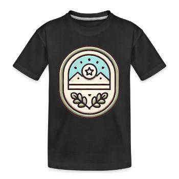 Einfache Abzeichen-Design-Soft-Illustration - Kinder Premium Bio T-Shirt - Schwarz - Vorne