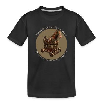 Beware of Greeks bearing gifts - Kids' Premium Organic T-Shirt - black - Front
