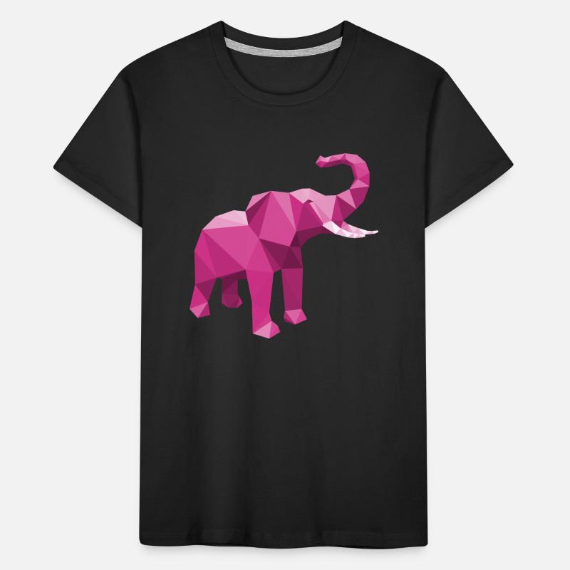 Rose éléphant avec effet LowPoly élégant T-shirt bio Premium Enfant