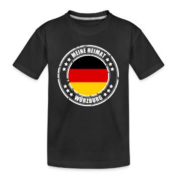 Meine Heimat ist WÜRZBURG - Kinder Premium Bio T-Shirt - Schwarz - Vorne