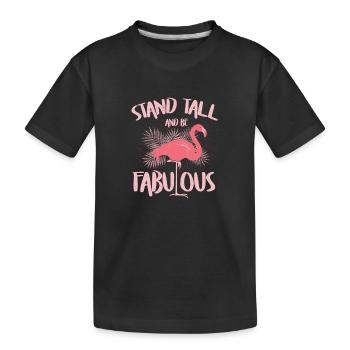 Tendance Fabulous / FLAMANT - T-shirt bio Premium Enfant - noir - Devant