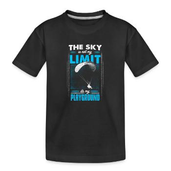 Paragliding / Gleitschirmfliegen - Kinder Premium Bio T-Shirt - Schwarz - Vorne