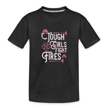stolze Feuerwehrfrau - Kinder Premium Bio T-Shirt - Schwarz - Vorne