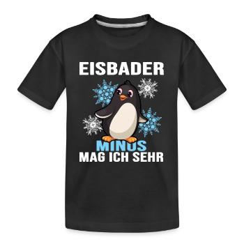 eisbader winterbader eisloch - Kinder Premium Bio T-Shirt - Schwarz - Vorne