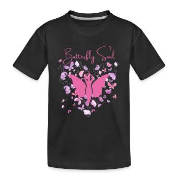 A New Butterfly Soul - Kids' Premium Organic T-Shirt - black - Front