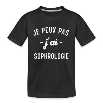 Je peux pas j'ai sophrologie / idée cadeau humour - T-shirt bio Premium Enfant - noir - Devant