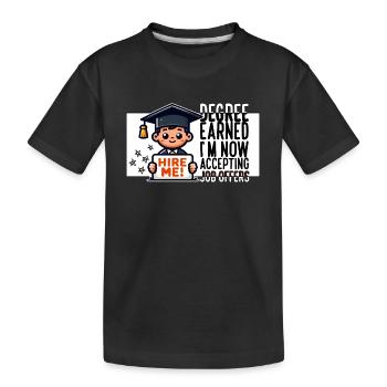 J’ACCEPTE MAINTENANT LES OFFRES D’EMPLOI - T-shirt bio Premium Enfant - noir - Devant