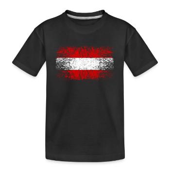 Oesterreich 002 AllroundDesigns - Kinder Premium Bio T-Shirt - Schwarz - Vorne