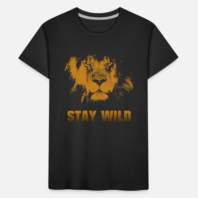 Bleib wild. Löwengesicht Kinder Premium Bio T-Shirt