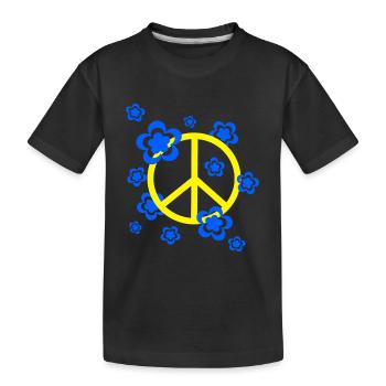 70er Jahre Blume Muster - Kinder Premium Bio T-Shirt - Schwarz - Vorne