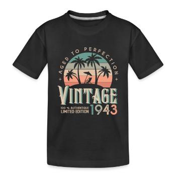 1943 Vintage Geburtstagsgeschenk 1943 - Kinder Premium Bio T-Shirt - Schwarz - Vorne