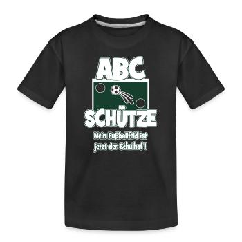 Einschulung Schulkind Fußballer Schule Geschenk - Kinder Premium Bio T-Shirt - Schwarz - Vorne
