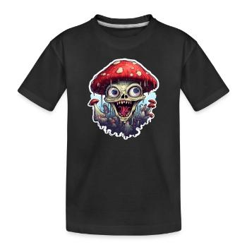 Champignon devenu fou - T-shirt bio Premium Enfant - noir - Devant