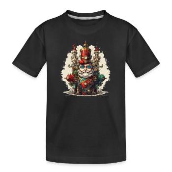 Nusknacker mit schloss große augen und dampf - Kinder Premium Bio T-Shirt - Schwarz - Vorne
