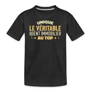 Der Immobilienmakler an der Spitze - Kinder Premium Bio T-Shirt - Schwarz - Vorne