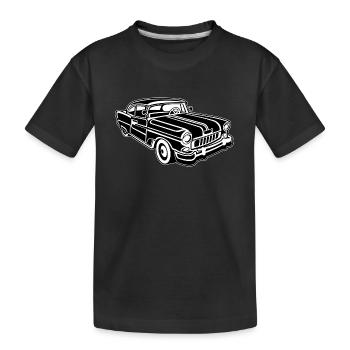 Chevy Cadilac / Muscle Car 02_schwarz weiß - Kinder Premium Bio T-Shirt - Schwarz - Vorne
