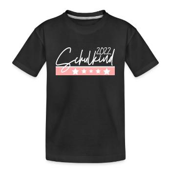 Schulkind 2022 1. Klasse - Kinder Premium Bio T-Shirt - Schwarz - Vorne