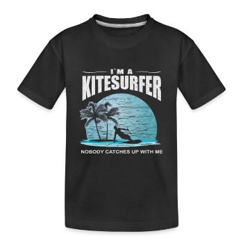 Windsurfing Kitesurfing I'm a Kitesurfer - Kids' Premium Organic T-Shirt - black - Front