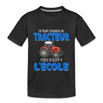 Le Tracteur De Mon Petit Garçon - T-shirt bio Premium Enfant - noir - Devant
