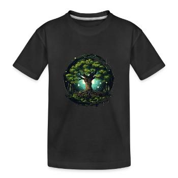 Baum Technologie - Kinder Premium Bio T-Shirt - Schwarz - Vorne