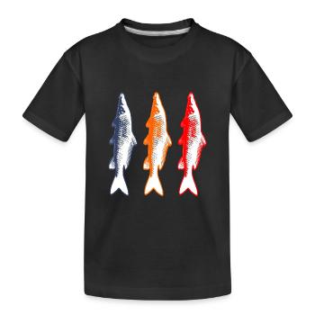 Pêche pêcheur carpe poisson - T-shirt bio Premium Enfant - noir - Devant