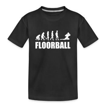 Floorball Goalkeeper Evolution - Kinder Premium Bio T-Shirt - Schwarz - Vorne