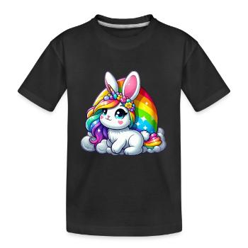 LICORNE ARC-EN-CIEL - LAPIN DE PÂQUES - T-shirt bio Premium Enfant - noir - Devant
