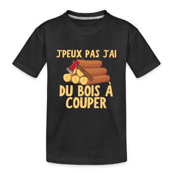 J peux pas j ai du bois à couper - T-shirt bio Premium Enfant - noir - Devant