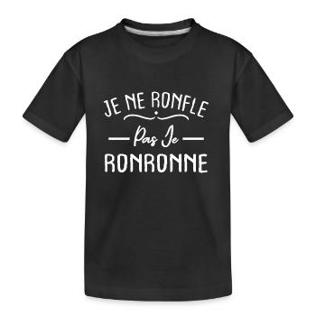 Je ne ronfle pas je ronronne - T-shirt bio Premium Enfant - noir - Devant
