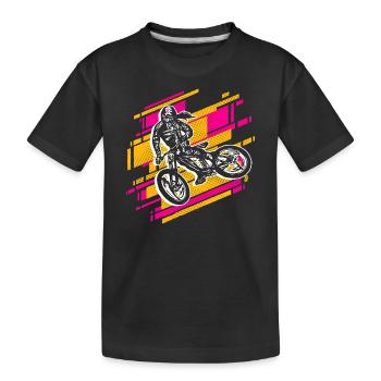 Mountainbike Fahrrad Mädchen Mountain Bike - Kinder Premium Bio T-Shirt - Schwarz - Vorne