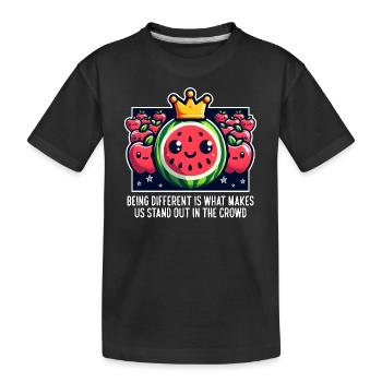 BEING DIFFERENT IS WHAT MAKES US STAND OUT - Kids' Premium Organic T-Shirt - black - Front