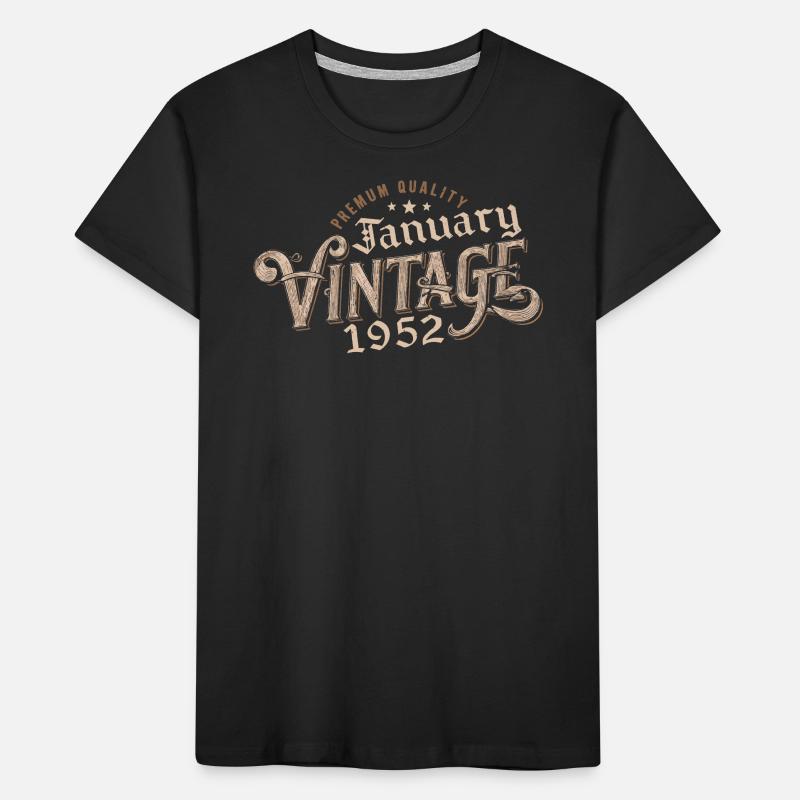 Janvier 1952 | 1952 Janvier Vintage Anniversaire T-shirt bio Premium Enfant