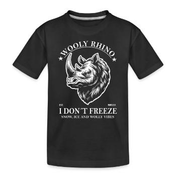 Wollnashorn - Ich friere nicht und Eiszeit Design - Kinder Premium Bio T-Shirt - Schwarz - Vorne