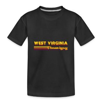 cool West Virginia USA states design - Kids' Premium Organic T-Shirt - black - Front