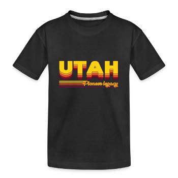 cool Utah USA states design - Kids' Premium Organic T-Shirt - black - Front