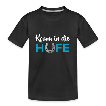 Komm in die Hufe - Kinder Premium Bio T-Shirt - Schwarz - Vorne