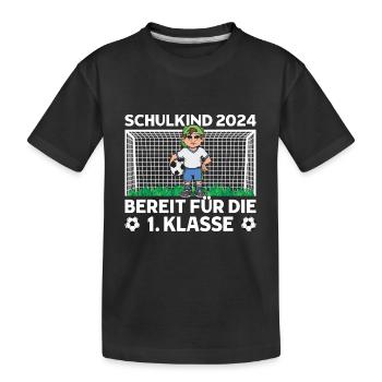 Inscription à l’école scolaire de 1re année Football Ready 2024 - T-shirt bio Premium Enfant - noir - Devant