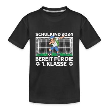 Inscription à l’école scolaire de 1re année Football Ready 2024 - T-shirt bio Premium Enfant - noir - Devant