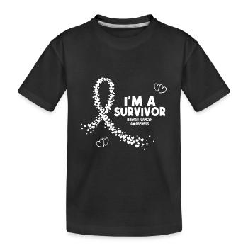 Je suis un survivant du cancer du sein - T-shirt bio Premium Enfant - noir - Devant