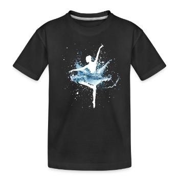 Ballerina mit Wasserrock - Kinder Premium Bio T-Shirt - Schwarz - Vorne