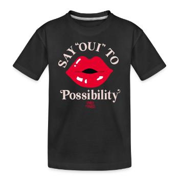 Emily In Paris Say Oui Rote Lippen - Kinder Premium Bio T-Shirt - Schwarz - Vorne