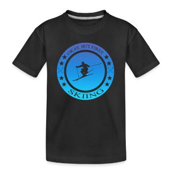 Skiing - Kinder Premium Bio T-Shirt - Schwarz - Vorne