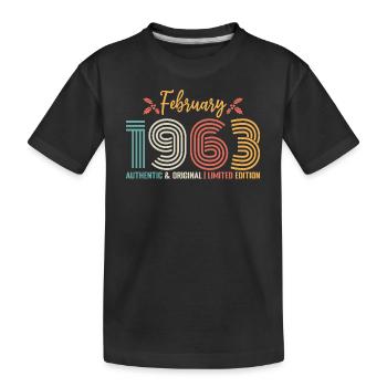 Février 1963 anniversaire Février 1963 rétro - T-shirt bio Premium Enfant - noir - Devant