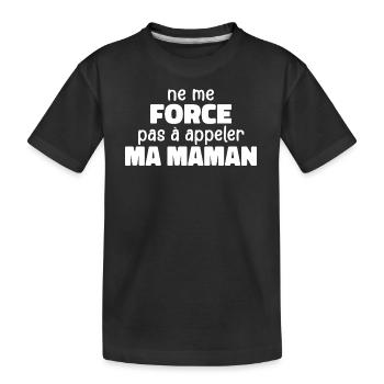 Zwinge mich nicht, meine Mutter anzurufen - Kinder Premium Bio T-Shirt - Schwarz - Vorne