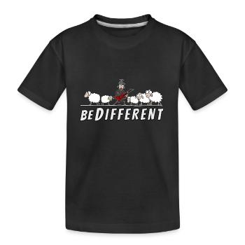 Hardrock Schaf - be different - Kinder Premium Bio T-Shirt - Schwarz - Vorne