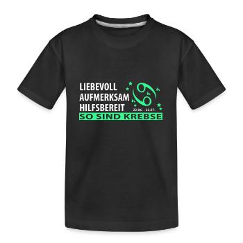 Sternzeichen Krebs - Eigenschaften - Kinder Premium Bio T-Shirt - Schwarz - Vorne